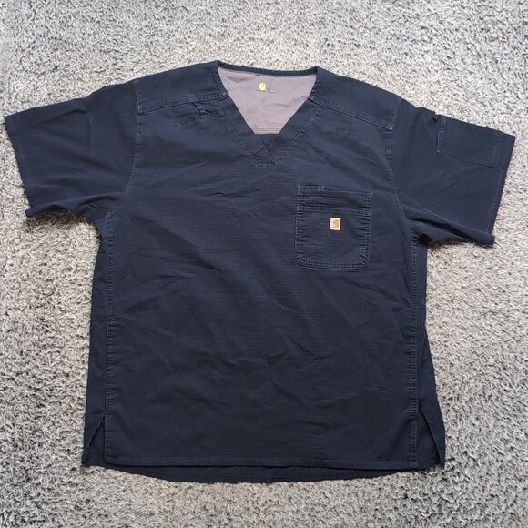 Carhartt Shirt Men Extra Large Scrub Top Workwear Pocket Ripstop V Neck Nurse - Picture 1 of 5